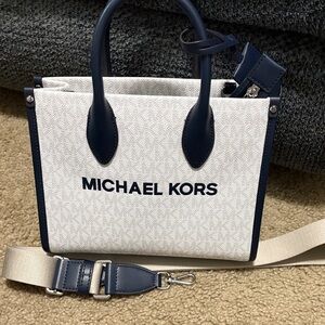 Michael Kors Navy and Cream Tote